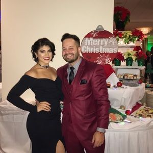 Wine red suit
